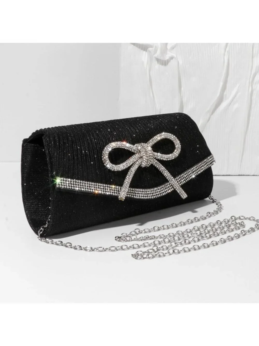 Sparkly Bow Evening Clutch Purse for Women - Perfect Wedding Accessory